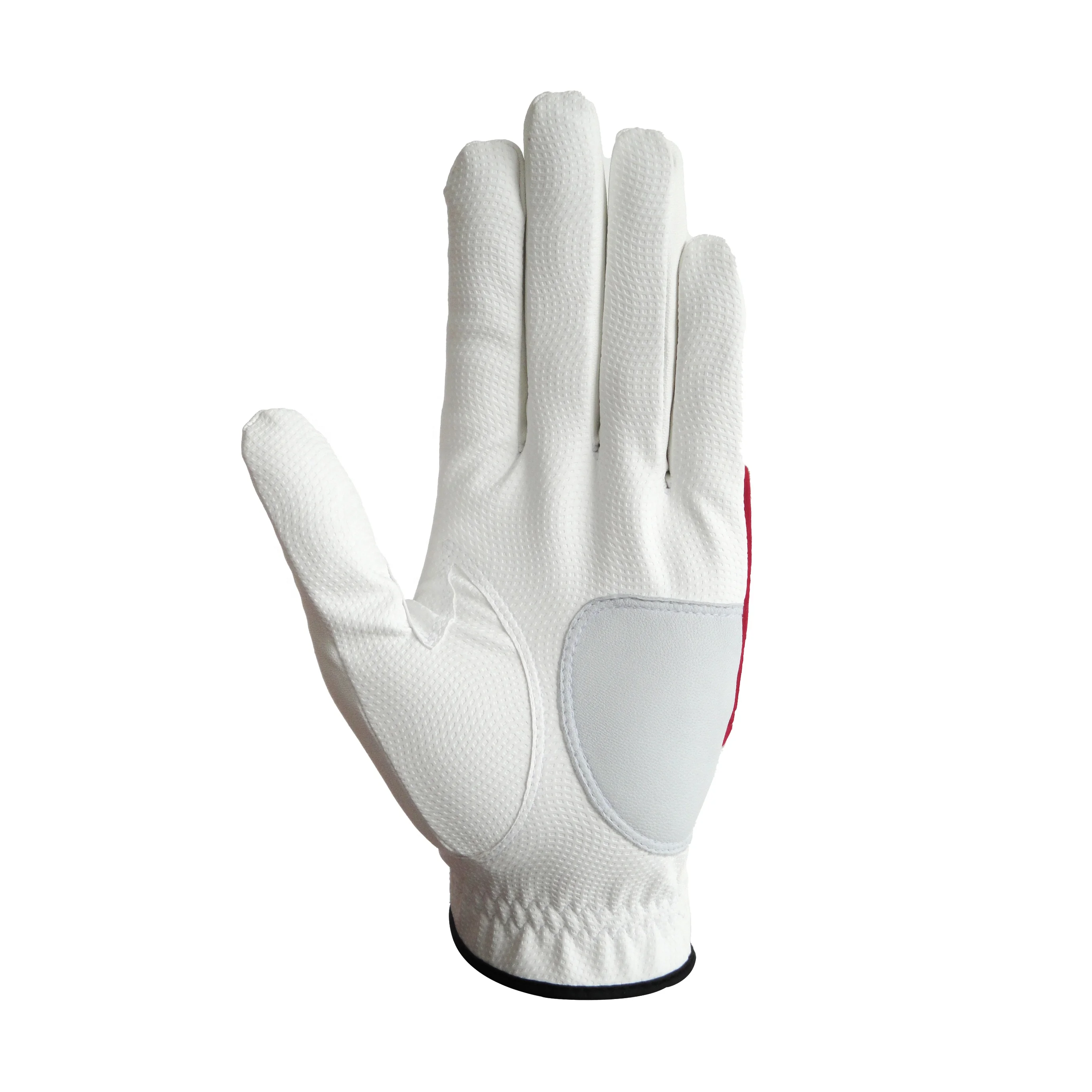 Custom Logo Cabretta Leather Anti Slip Soft Breathable Golf Glove White Red Color Golf Gloves in Cheap Price From Indonesia
