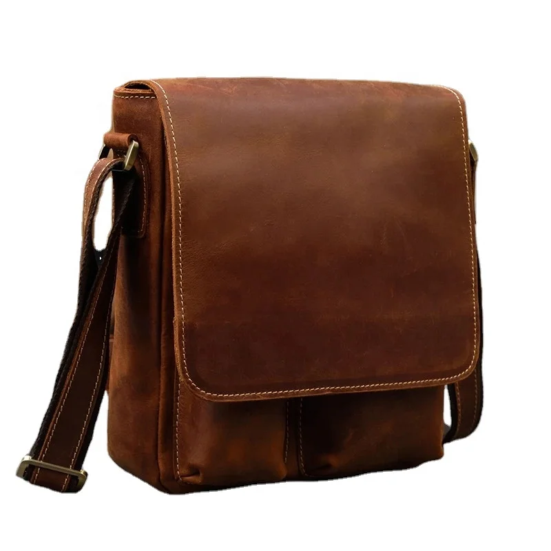 New Arrivals Genuine Leather Shoulder High Quality Crossbody Men Sling Messenger Boys School Bag MBF-0391