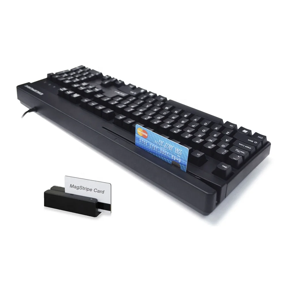 Heavy-duy Wired POS Magnetic Strip Card Reader MSR Keyboard Card Swipe Keyboard