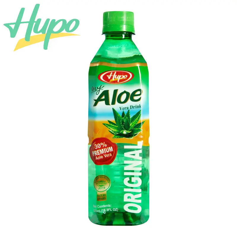 HUPO bebida organica de aloe vera sin pulpa limonada de 16.9 onzas quete de 12 bajo en calorias bajo en azucar bajo en sodio