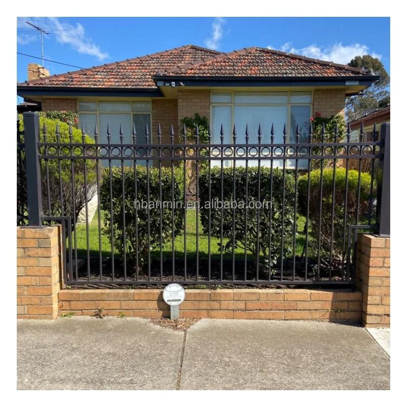 New Design Cheap Wrought Iron Fence Panel Steel Metal Picket Ornamental Fence