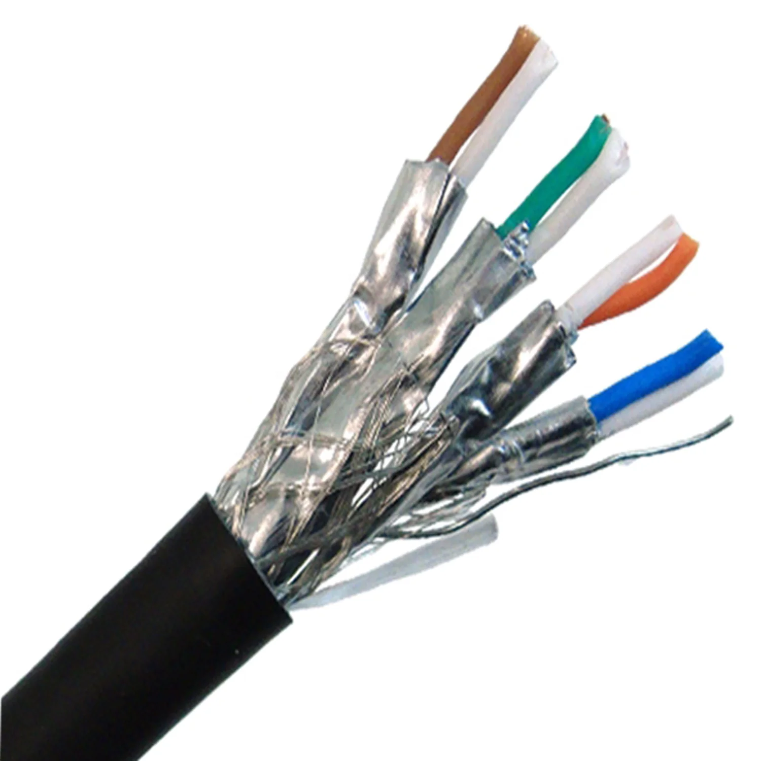 Высокоскоростной кабель Cat7 Sftp LAN 305 м AWG23 сплошной медный с ПВХ-оболочкой наружная сеть Ethernet-Чистый проводник