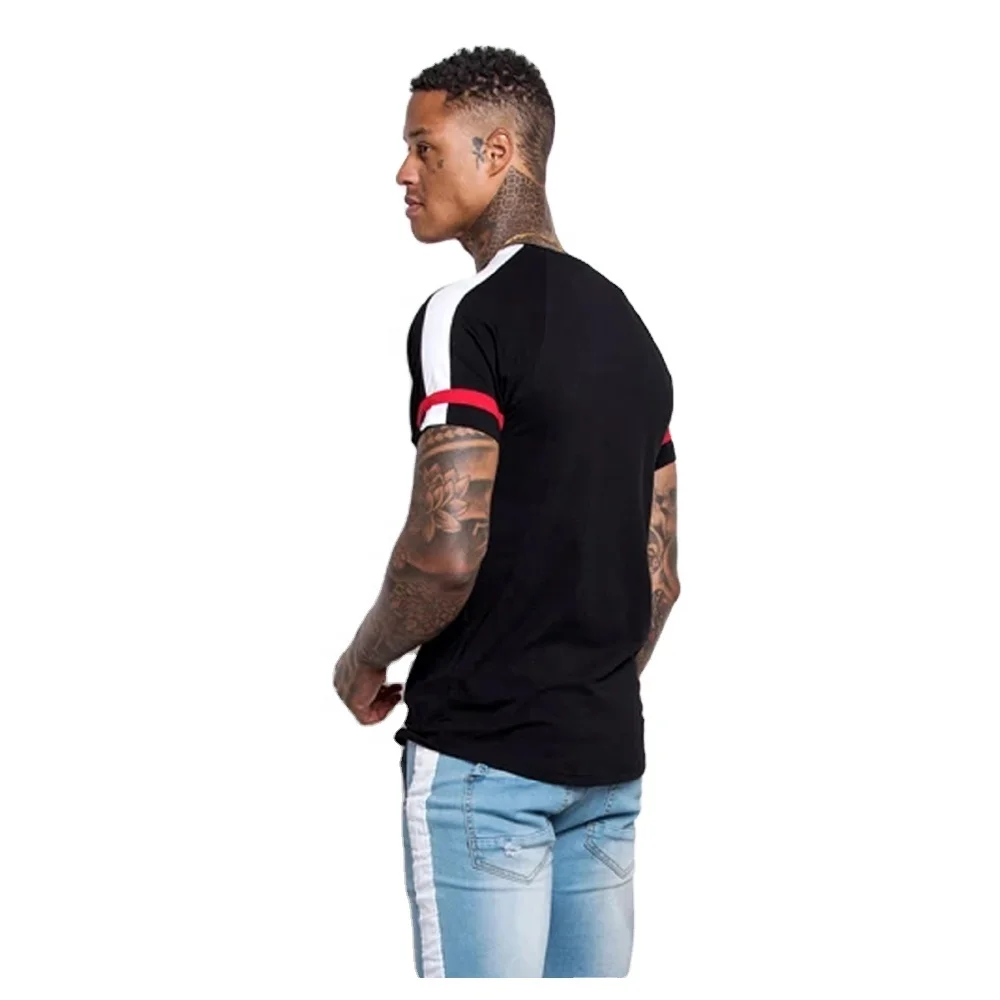 Первоклассное качество оптовая продажа Мужская футболка с круглым вырезом и цветным принтом