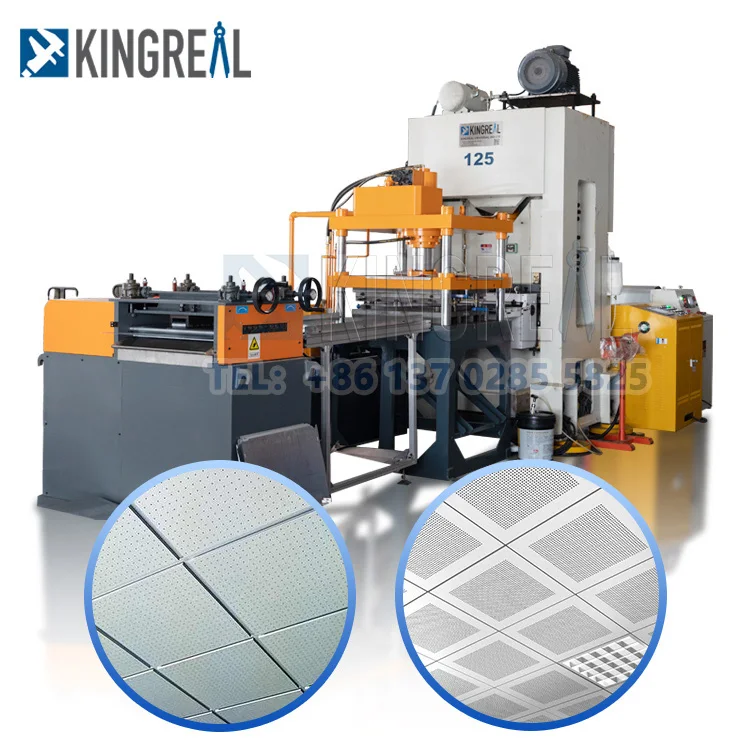Semi-automatic Metal Ceiling Tile Production Line Sheet Metal Bending Machine Al/Gi Steel Clip-in or Lay-in 600*600mm 60*60cm