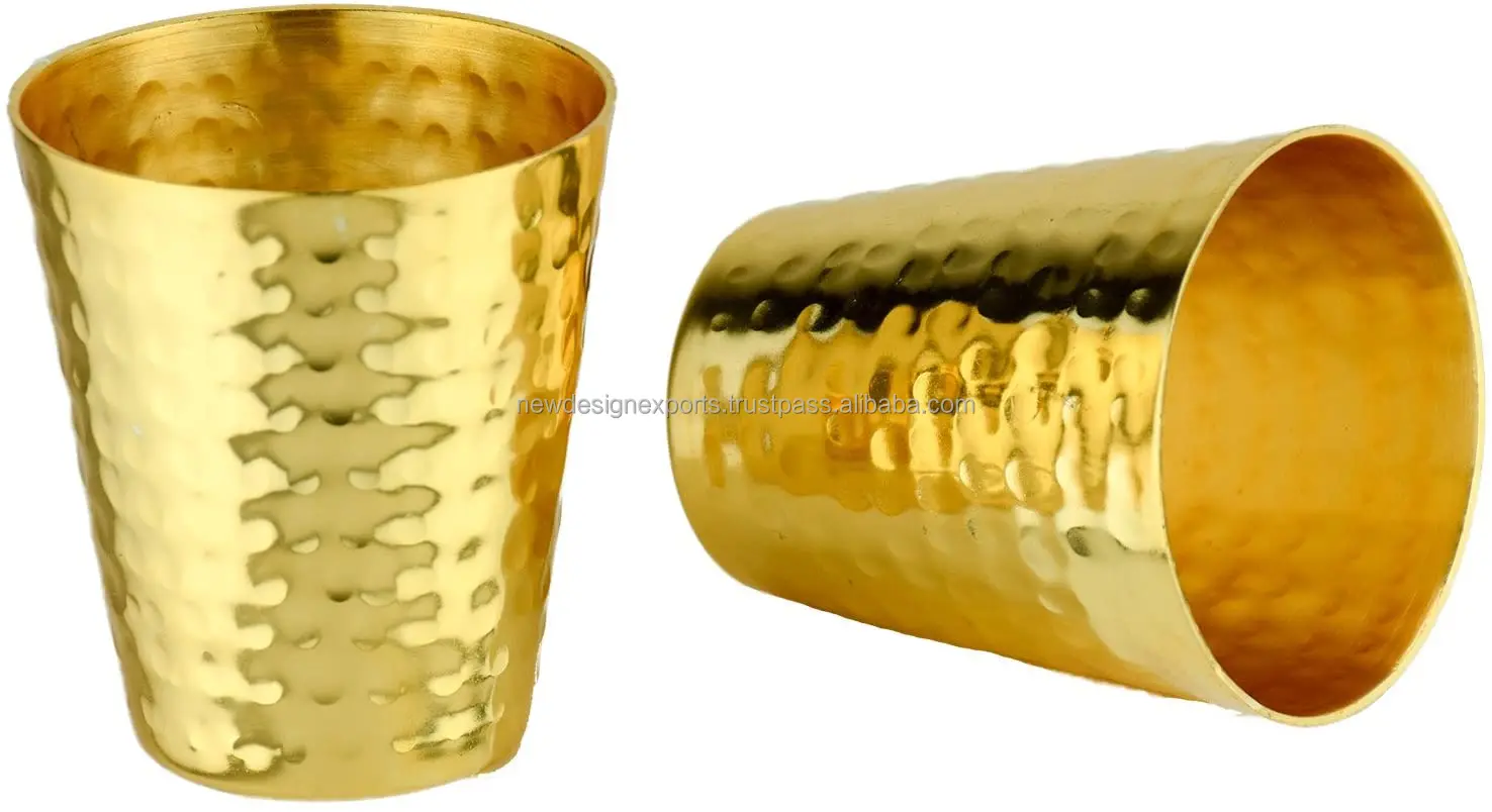 Brass  Moscow Mule Hammered Brass Shot Glasses(set of 4) 100% pure Brass