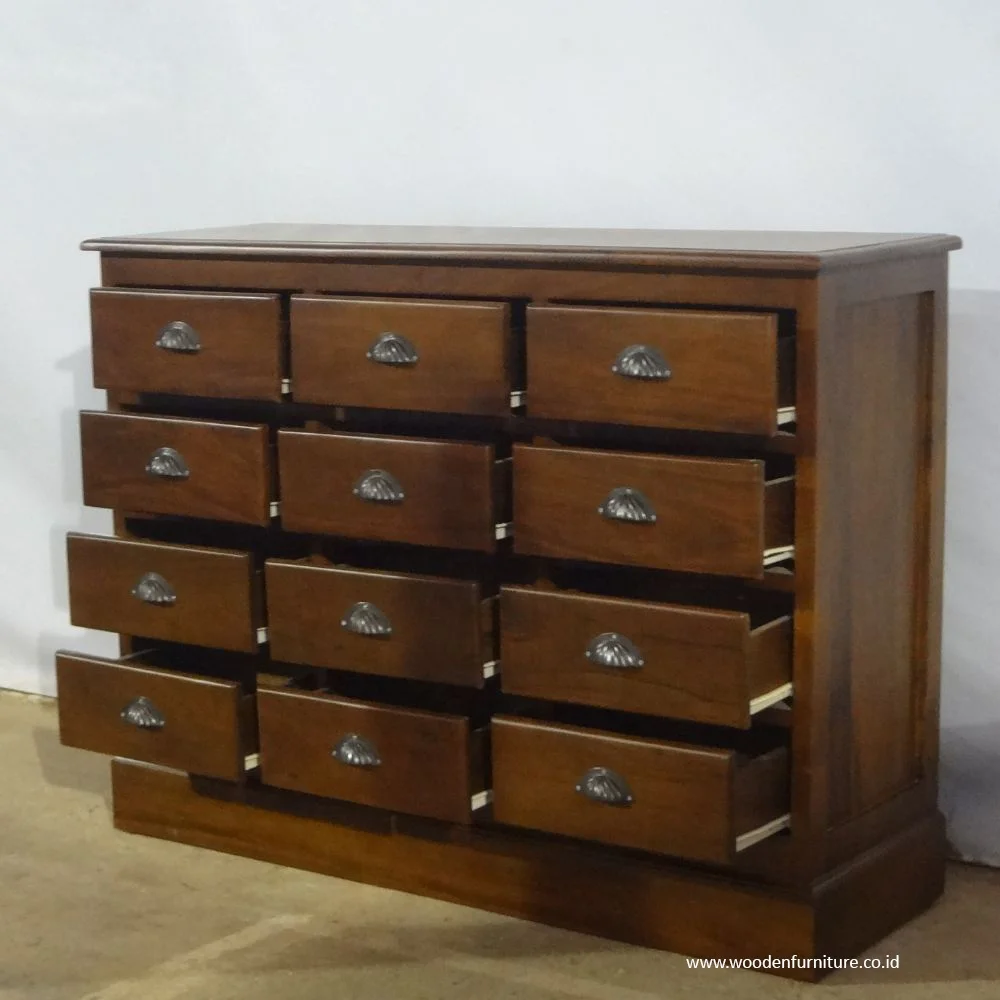 Teak Minimalist Wooden Chest of Drawers Modern Bed Room Furniture