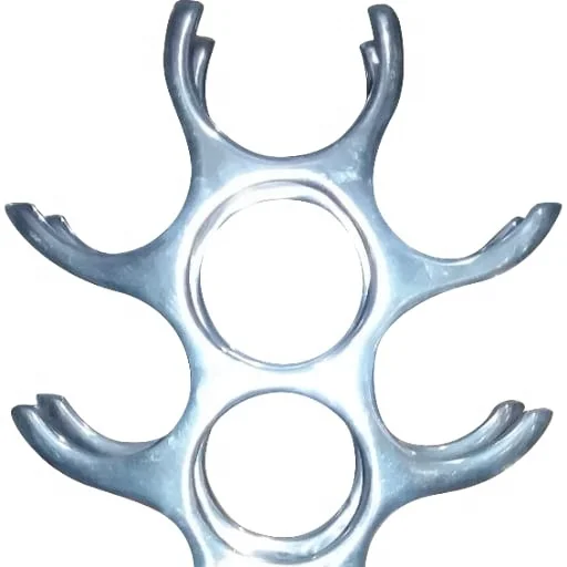 
Metal bottle stand in aluminum in silver color . 