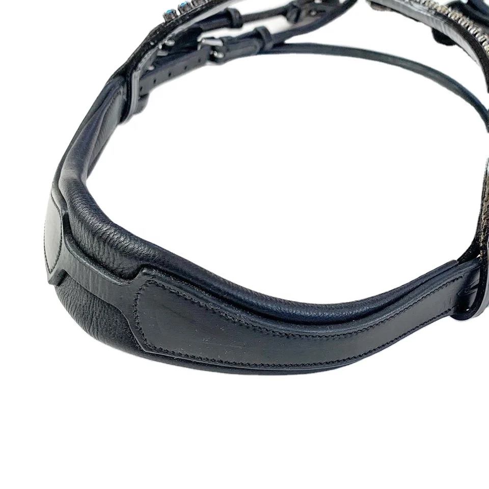 High Quality Indian Leather Dressage Bridle Custom Logo Equestrian Horse Racing Western Bridle PC Model Available Sale Price