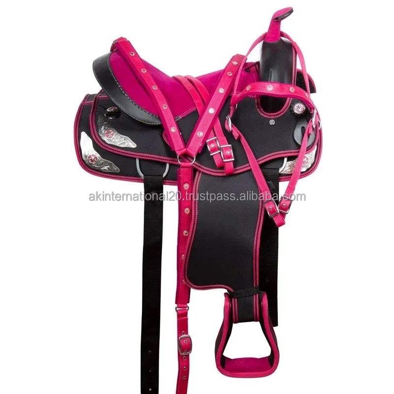 Pink Cowgirl Western Synthetic Trail Show Horse Saddle Tack Set At Affordable Price Manufacturing In India