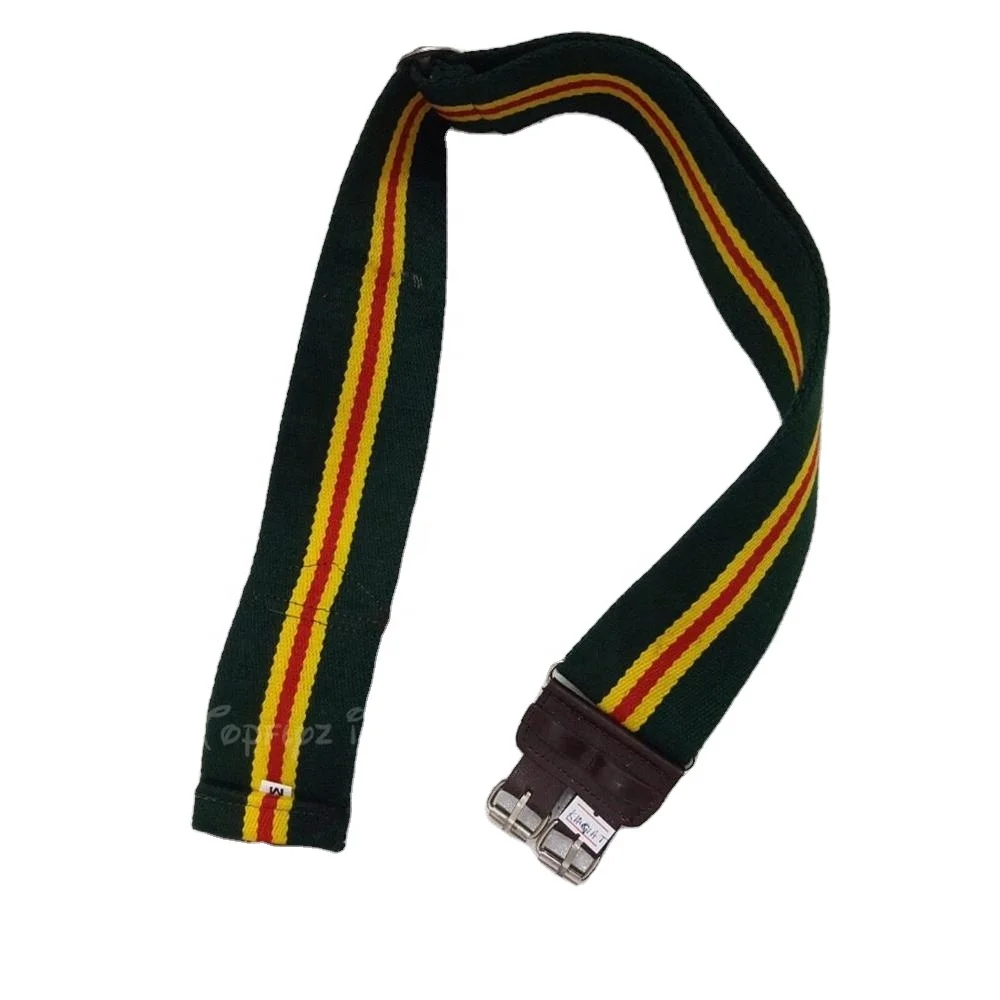 New Style Polyester Cotton Stable Military Belt Army  Military Uniform Police Uniform Made Cotton Wool 2 Buckle Leather Belt