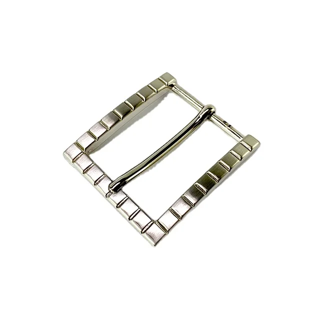 bamboo pattern pin buckle in brush nickel finish belt buckles for men