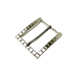 bamboo pattern pin buckle in brush nickel finish belt buckles for men