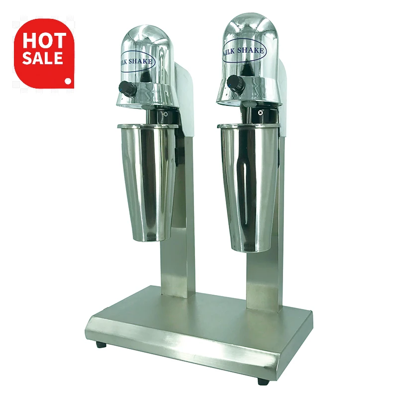 Milkshake Mixer Milk Mixer Commercial Double Heads Mixer Drink Milk Shaker Double Head Classic Silver Milkshake Maker Machine