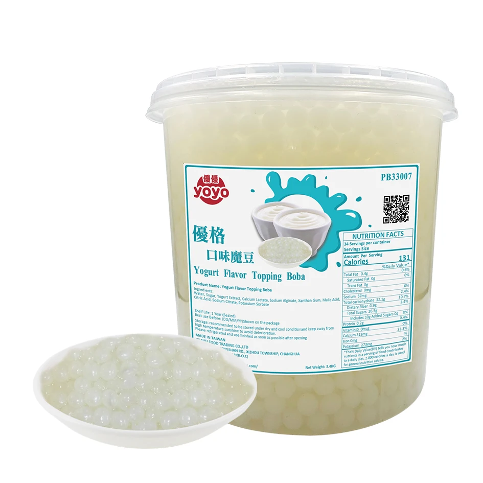 Milk Tea Popping Boba Yogurt Flavor Pearls Taiwan Bubble Tea Ingredient