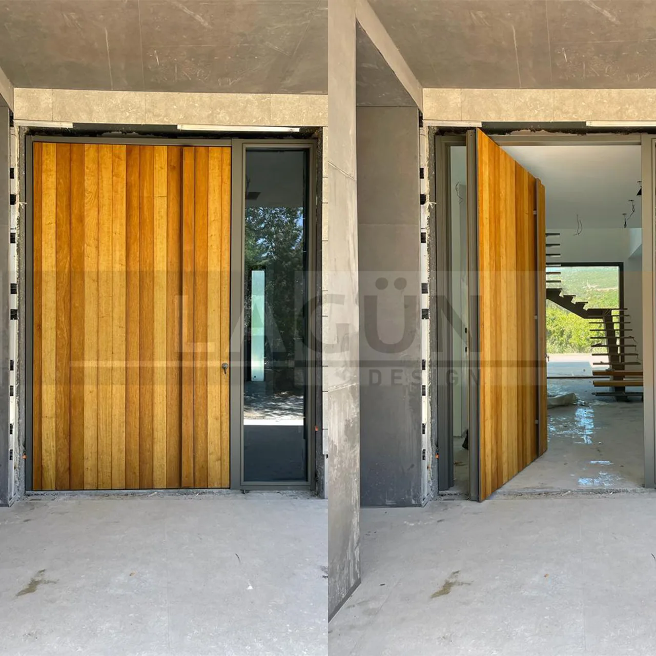 Turkey Factory Customized new product aluminum frame pivot entry doors system hinge front pivot door