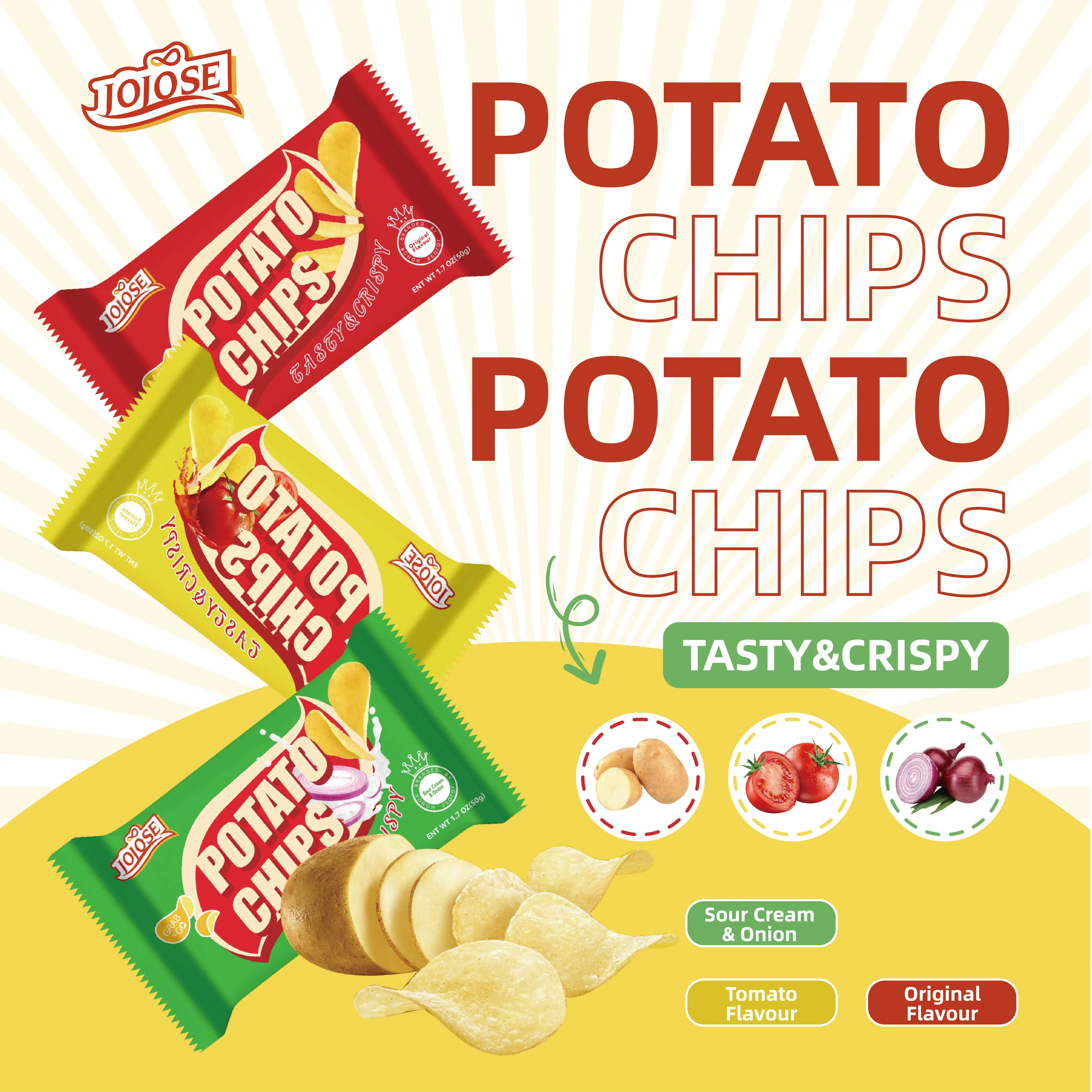 Slicer Raw Lays Potato Chips Sizes Dry Food Storage Kettle Potato Chips