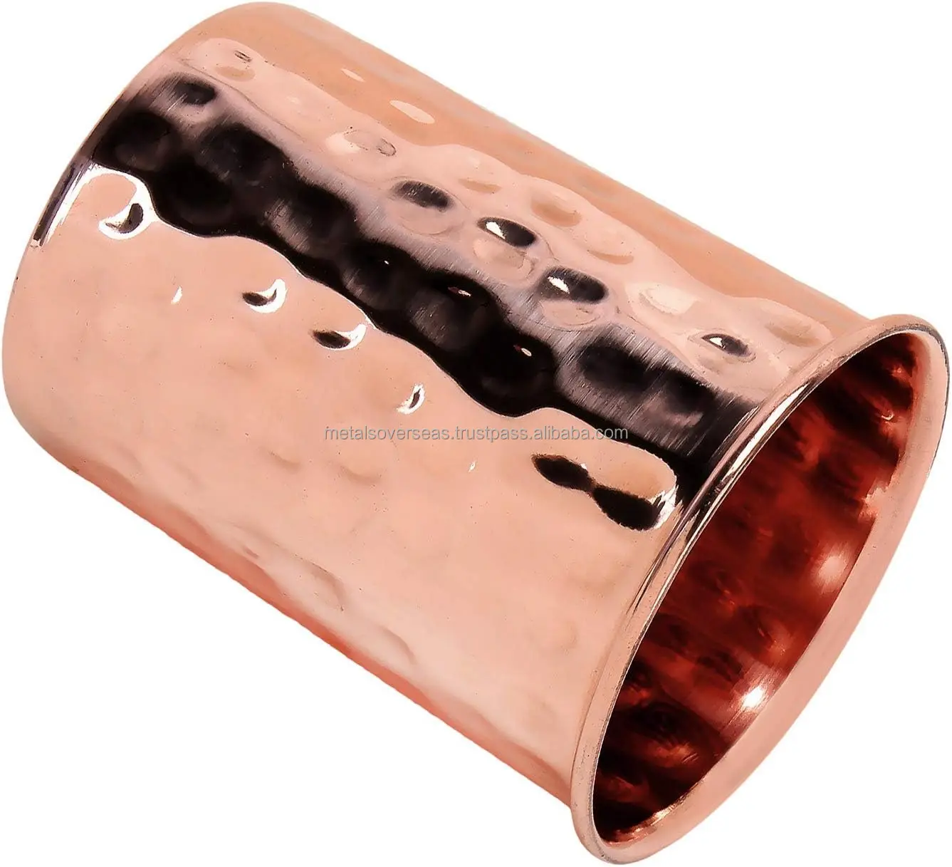 Customizable Pure Copper Hammered Moscow Mule Tumbler American-Style Glass Mugs with Handgrip Glossy Surface for Gift