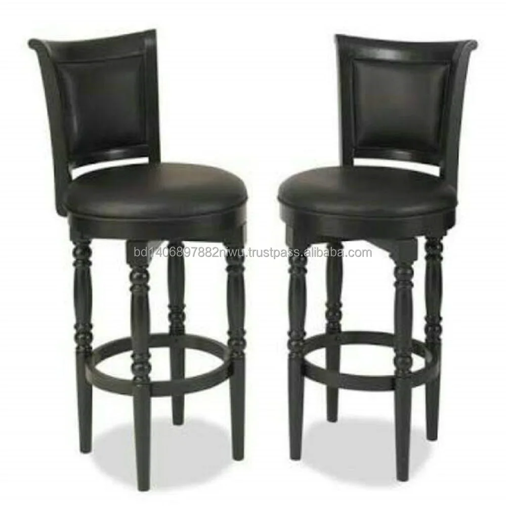 Modern design Fabric Cover Wooden Bar Stool Round /Rectangular/Square Seat Bar Chair With Beechwood Legs from Bangladesh