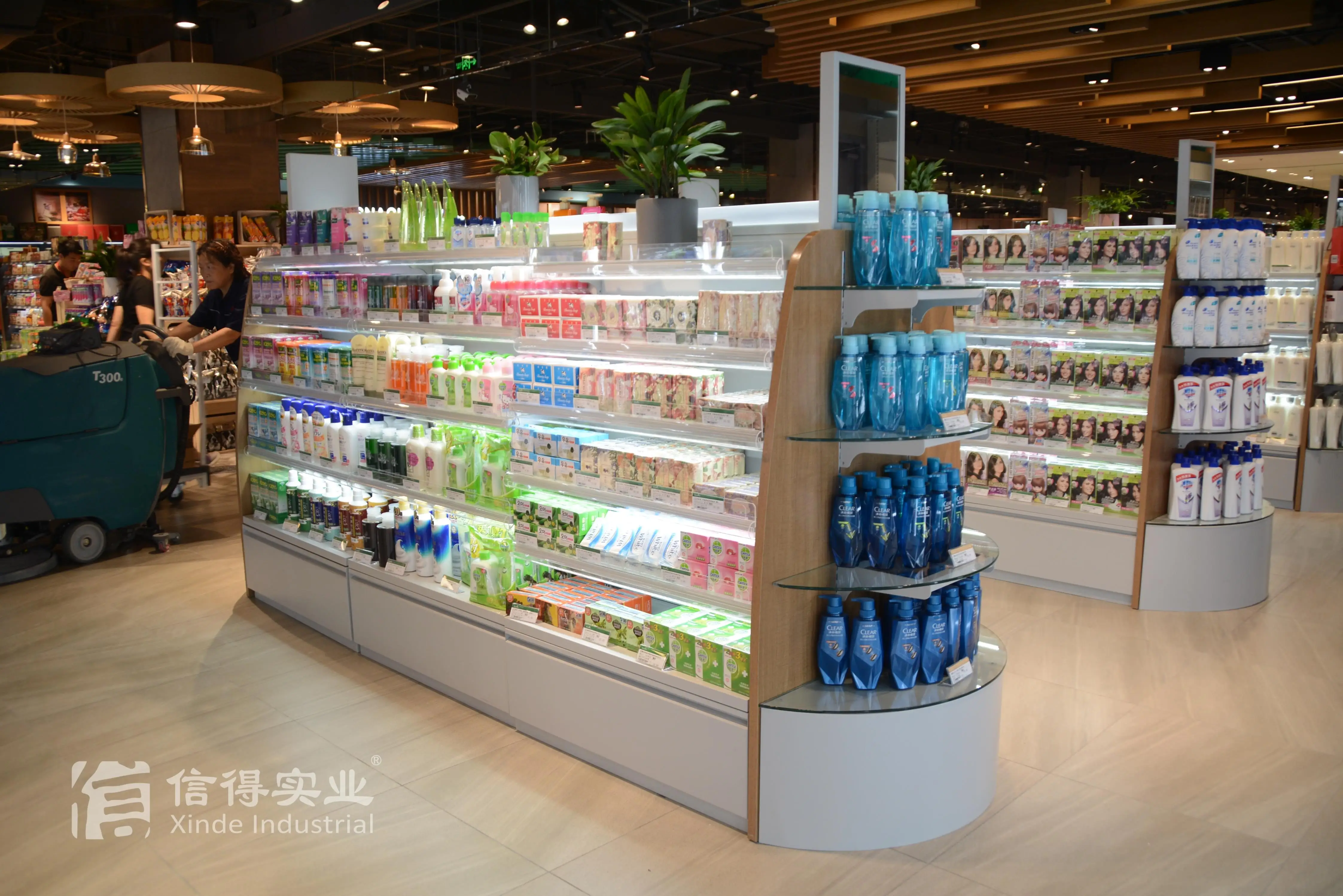 Popular Wooden Fruits And Vegetable Display Shelf Steel Wooden Combined Shelf Supermarket Steel Wood Shelf