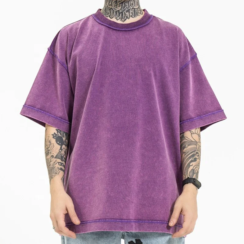 New  style Mens Clothes Custom Oversized Loose Drop Shoulder Designer Vintage Washed T shirt