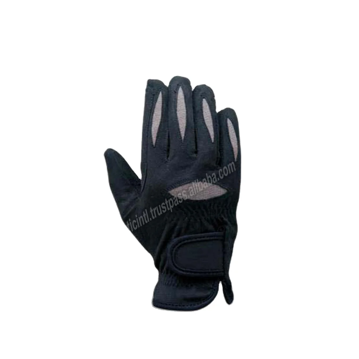 Ready to ship 2021 New design wholesale synthetic leather equestrian gloves for men women black horse riding gloves
