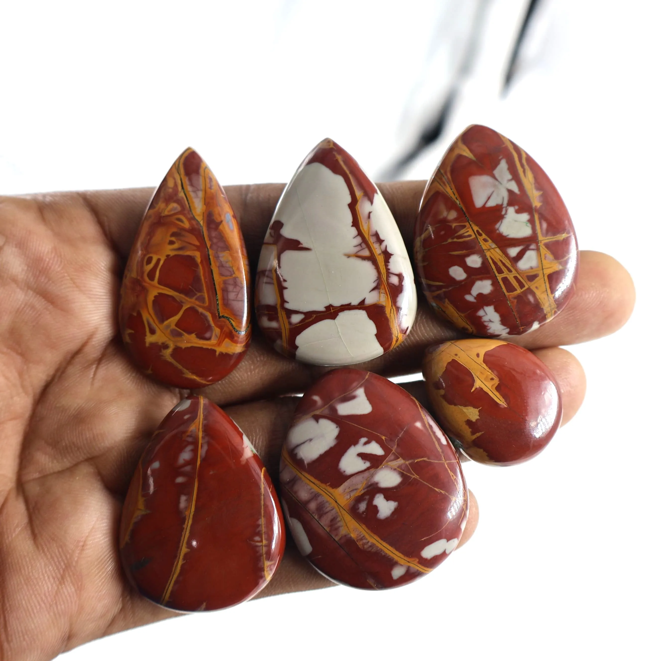 AAA+ Quality Natural Noreena Jasper Pear Loose Gemstone for Healing Jewelry OEM Cabochon Lot Free Size Jasper Gemstone