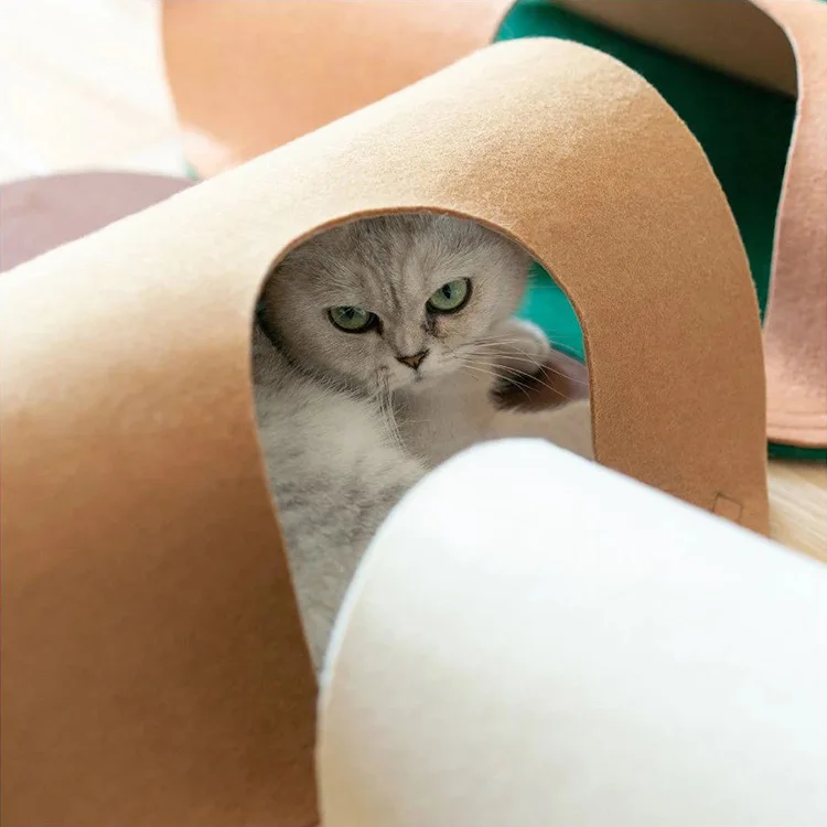 Pet Furniture Felt Floor Maze Kitty Playground Play Labyrinth Pad Activity Toy Cat tunnel Mat