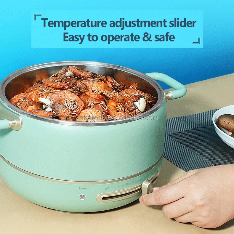 Special Design Widely Used Electric mini Hot pot cooker with Frying Pan soup rice cooker
