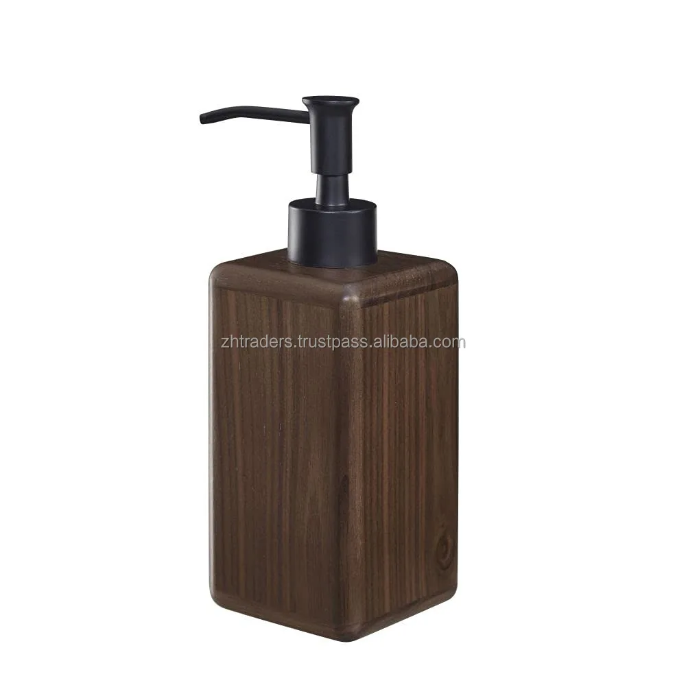 natural wood Round Acacia wood Soap Dispenser for hotel  bathroom use bathroom accessories at low price from india
