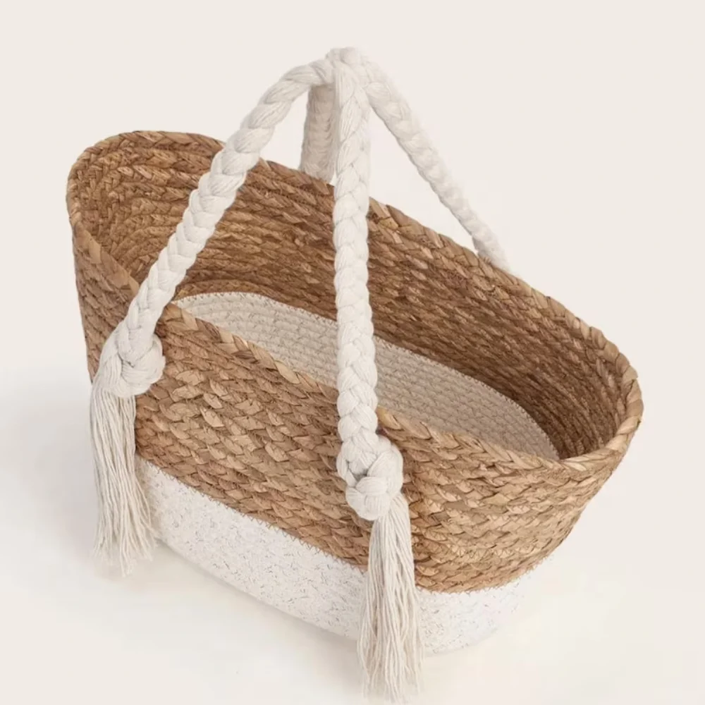 New arrival high quality seagrass cotton women tote beach picnic travel bag handwoven made in Vietnam