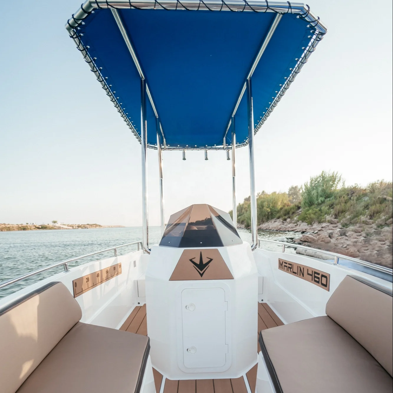 Alesta Marine Luxury Marlin 460 Model DARK BLUE New Fiber Glass Fishing Speed Boat Best Quality White Ocean Sea Lake River 4.5 m