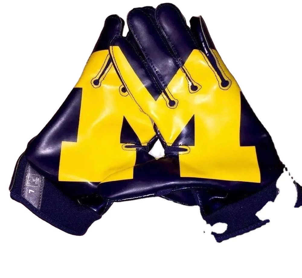 Manufacturer Supply! Best Material Silicon Non-Slip Adult Sizes Football Gloves Pro Rugby American Football Gloves