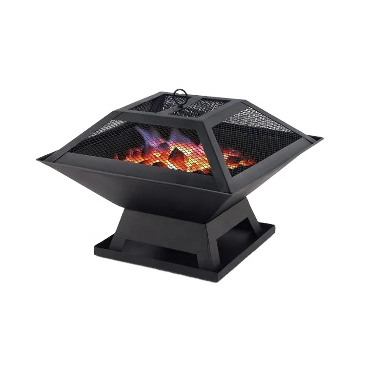 Portable square iron courtyard outdoor charcoal oven