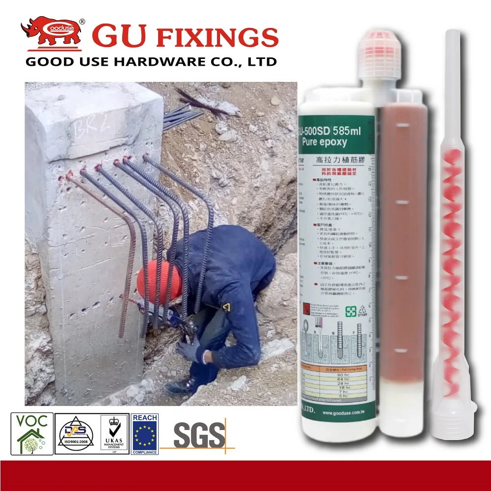 585ml two part cartridge epoxy adhesive for fixing anchor bolts