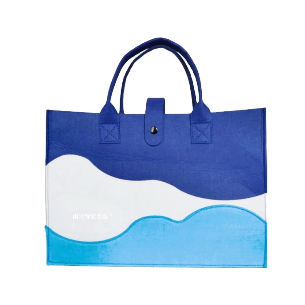 Hot sale 2024 new product Color-blocked felt peaks large capacity tote bag felt tote bag fashion handbag women