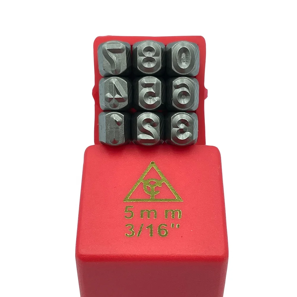 Wholesale price 9pcs 5mm number metal stamp die punch mold set