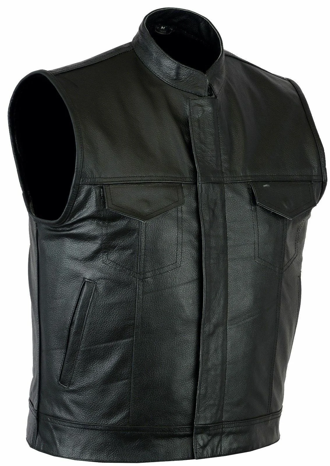 Custom Vest hot sale Mens Motorcycle Biker Sons of Anarchy Genuine Leather Vest Waistcoat Top Quality