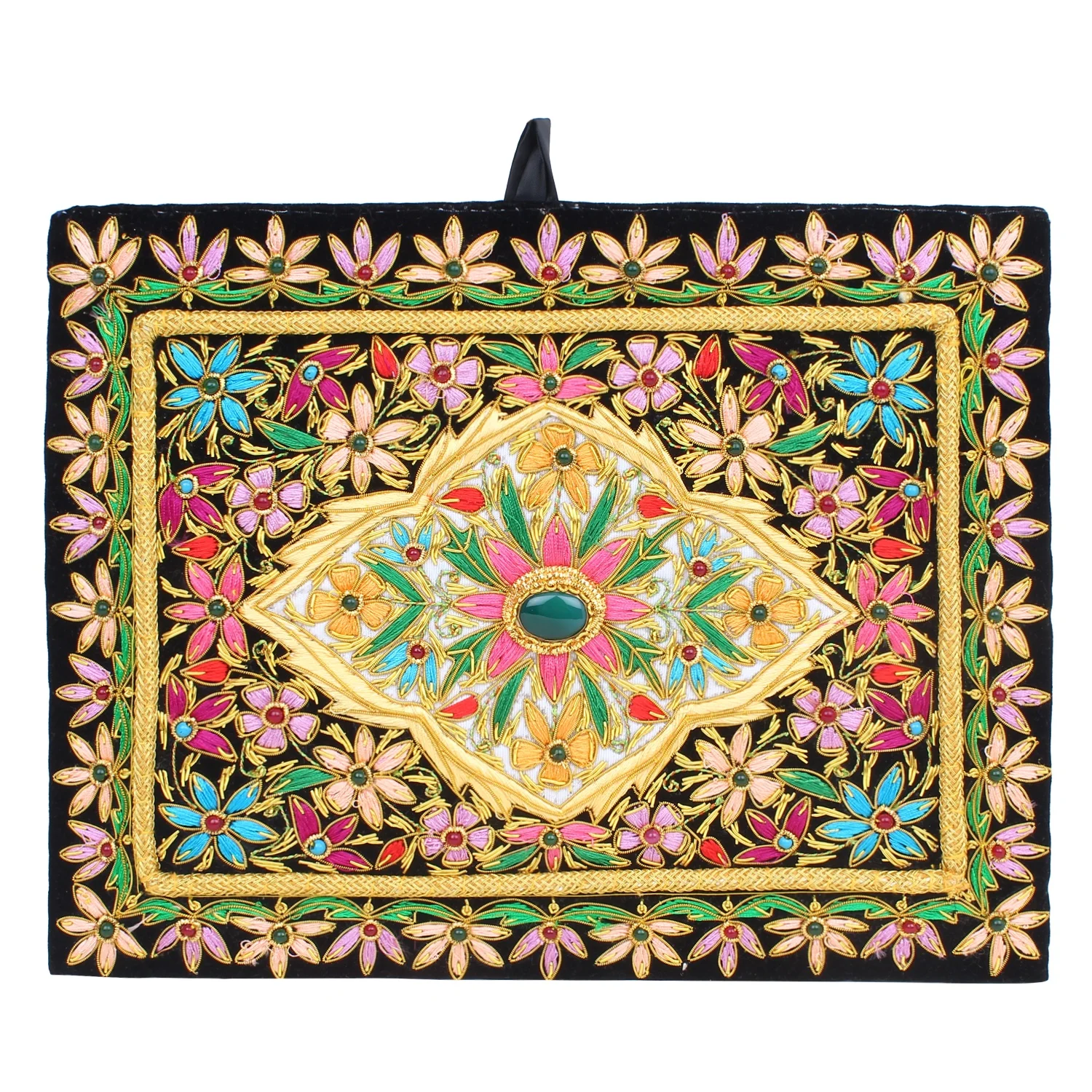 Handmade Luxury Designs  Wall decor Embroidered Velvet Wall Hanging, Table Top Tapestry whole sale custom design custom size