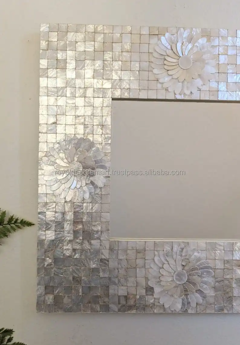 Premium Quality  Mother of Pearl Mirror Frame Wall Decorative Bone Inlay Mirror Frame For Wall Art By Royal Decore Mart