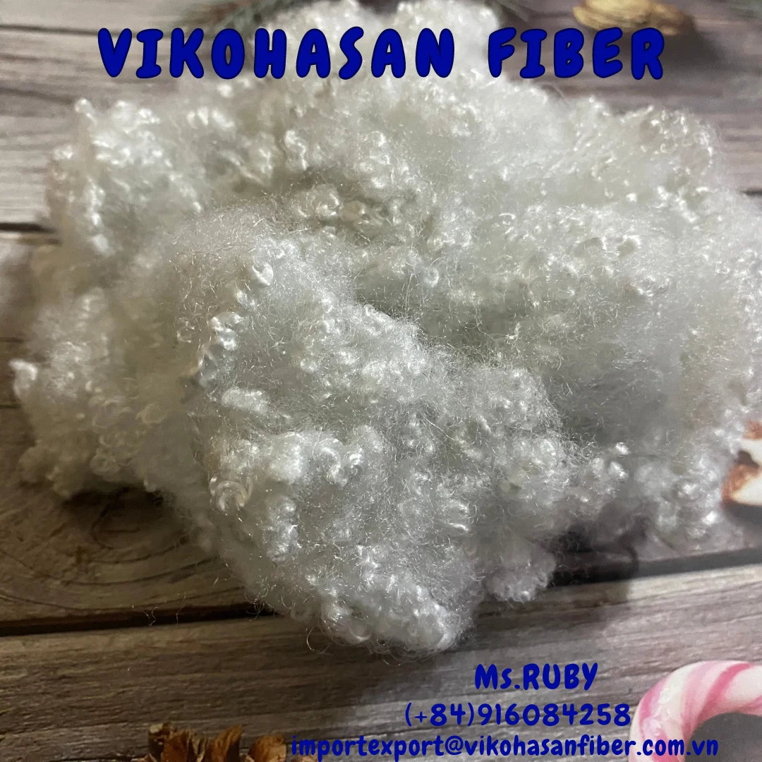 100% rPET Fibres 7D HCS White Grade Hollow Conjugated Siliconized GRS Polyester Fibre Soft Home Textile Cushion Pillow Toys Kids