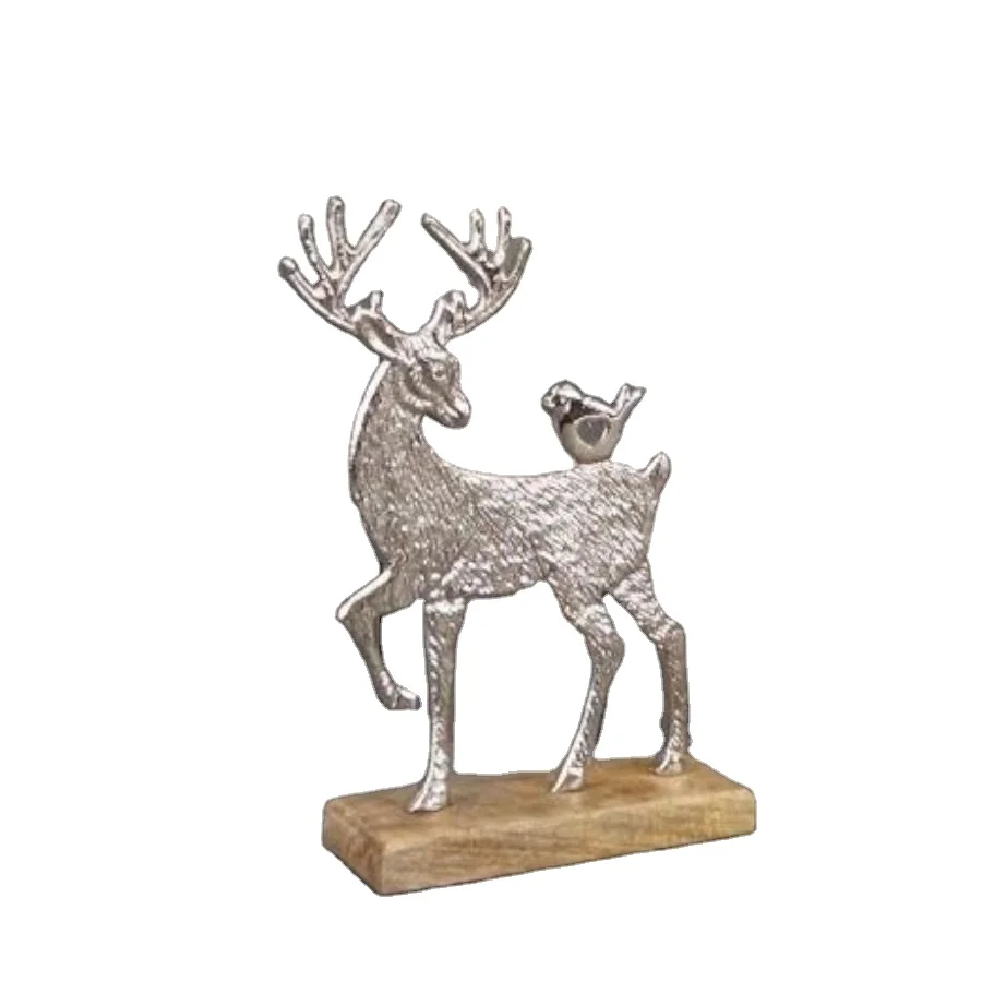 Reindeer Accent Decorative Sculpture Nickel Finished high quality deer Object Aluminium Accent and tableware Showpiece wholesale