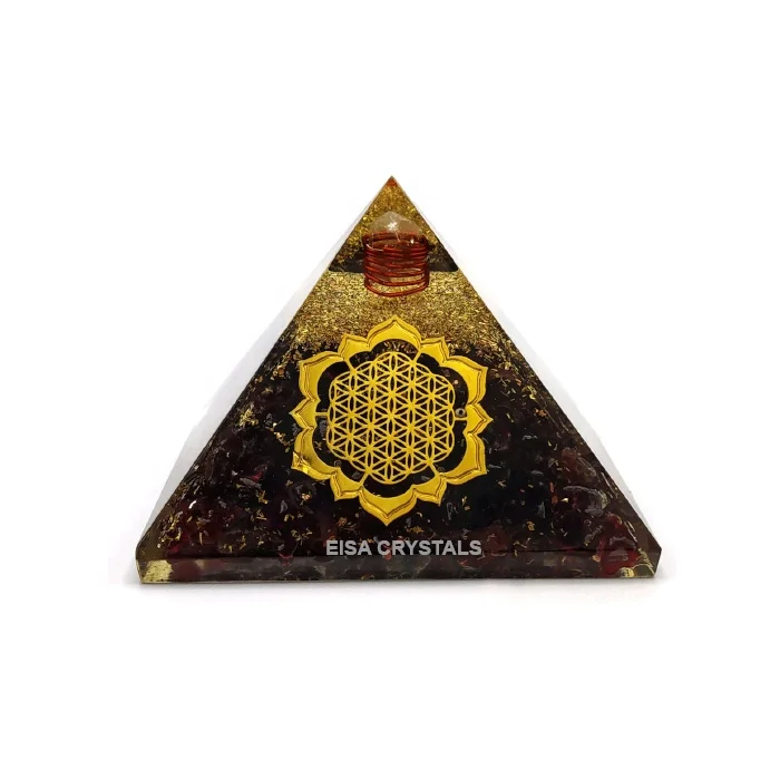 Wholesale Red Garnet Star David Orgonite Pyramid Gemstone Orgone Crystal for EMF Protection Meditation & Reiki Healing Tools