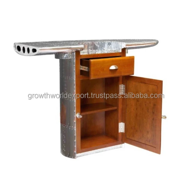 Aviator Bar Counter Storage Cabinet steel Furniture Bar Storage Luxury Handmade dining Room furniture premium bar furniture 2024