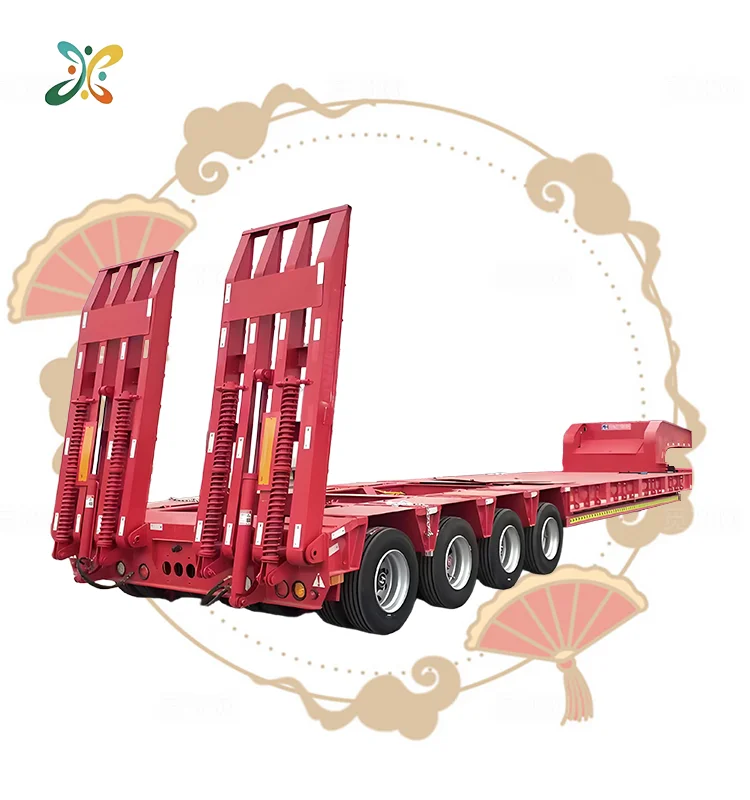 Kazakhstan Hot Sale Whole Vehicle Lifting 6 Axle Trawl Trailer 80Ton 100Ton 120Ton Truck Trailer Extendable Lowbed Trailer
