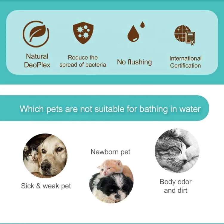 new hot innovative high quality product deodorizing dry pet shampoo for dogs&cats  Waterless Shampoo