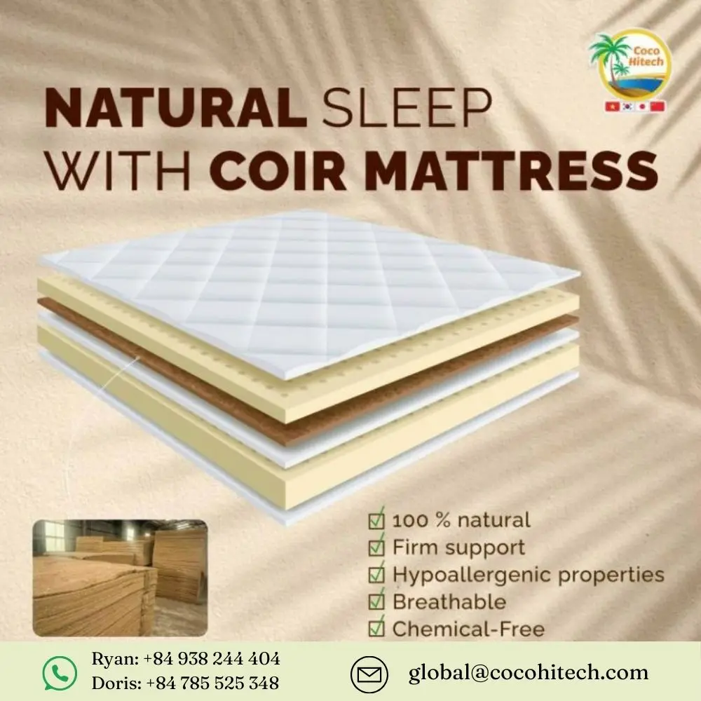 COCONUT COIR PAD IN LATEX AND RESIN MATTRESS SUITABLE FOR BODY SHAPE OVER TIME