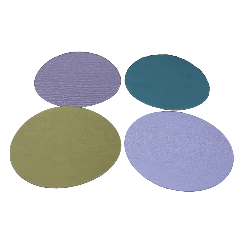 Factory abrasive 4.5/5/ 6 inch custom  hole grinding aluminum velcro disc PSA gold sand paper sanding disc