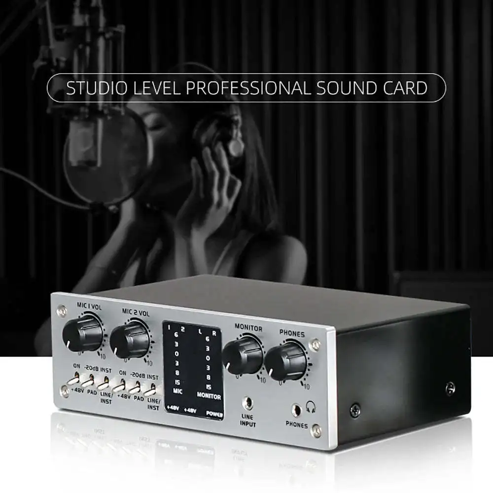 2020 new LY-44T high-quality professional recording external sound card studio sound card