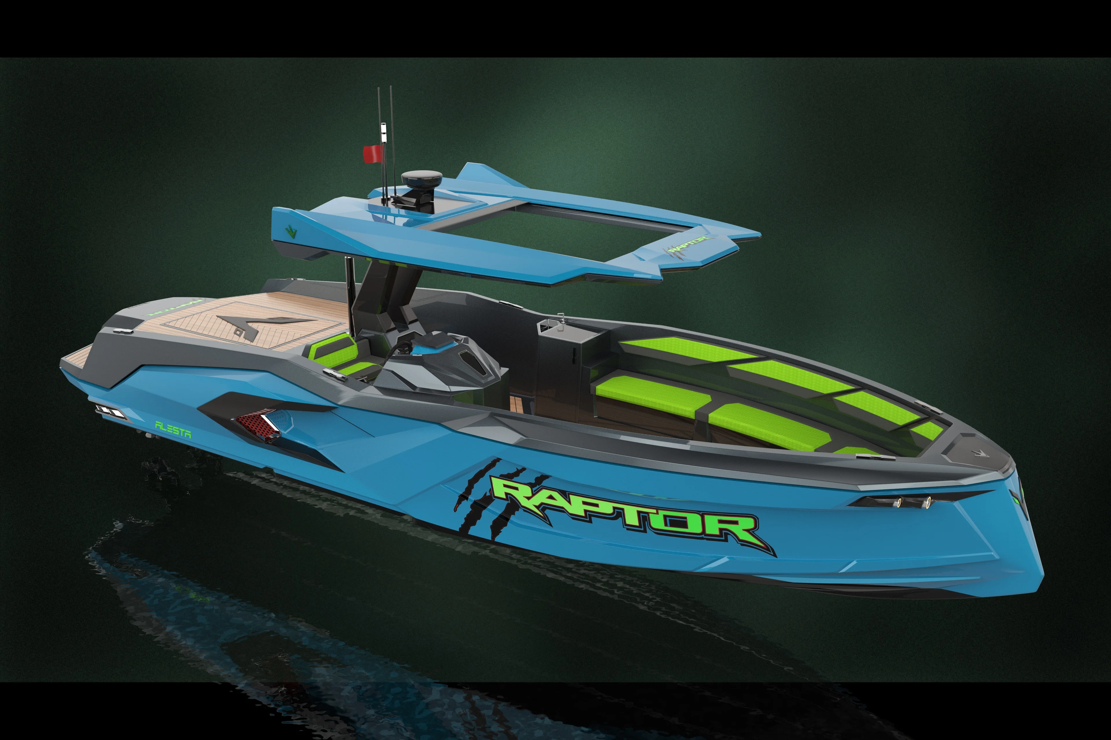 Alesta Marine Luxury Raptor Parasailing Boat BLACK New FiberGlass Entertainment CE Best Quality White Ocean Sea Lake River