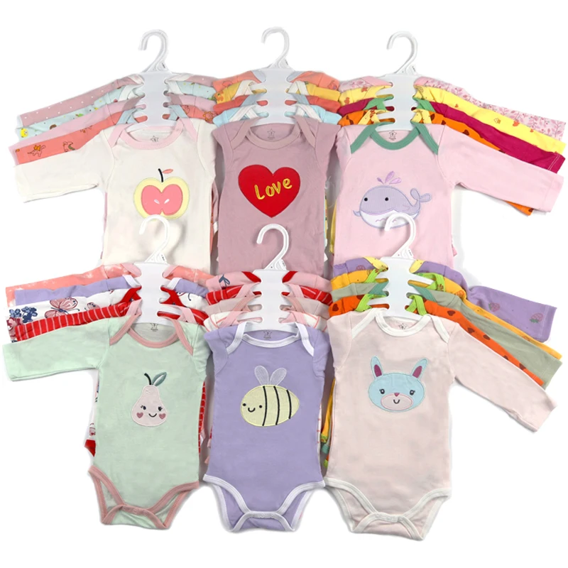 Newborn baby clothes custom logo color Infant Bodysuit Romper Clothes Cotton Baby Onesie Factory Wholesale Popular Outfit 0-24M